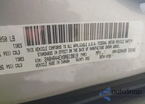 2009 Chrysler Town & Country Lx from USA, damaged, VIN 2A8HR44EX9R619819